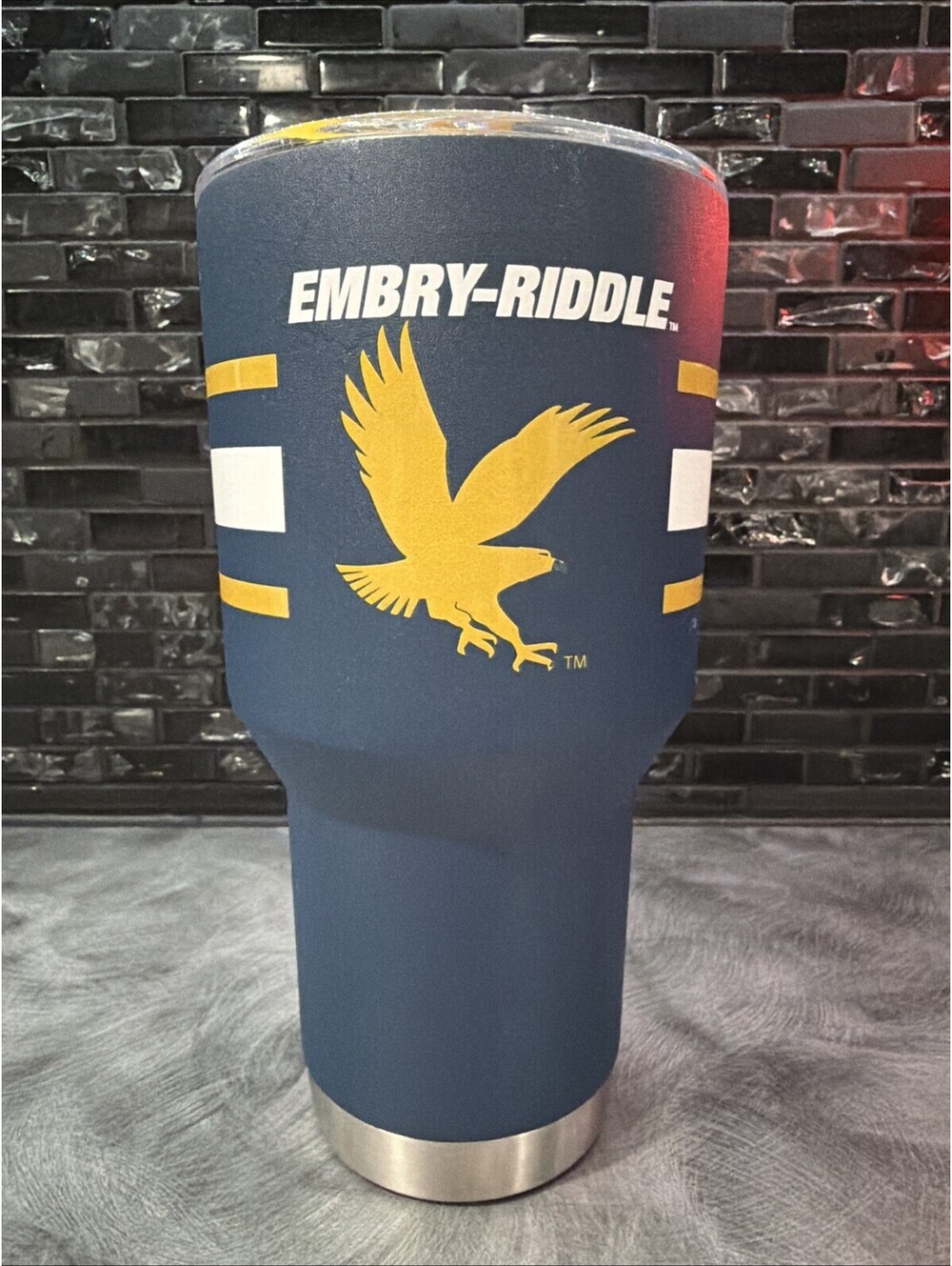 Embry-Riddle Eagles 40oz Stainless Steel Insulated Tumbler Navy Blue w/Lid